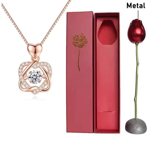 Elegant Rose Gold Smart Heart Necklace - ThriveAuraOutlet