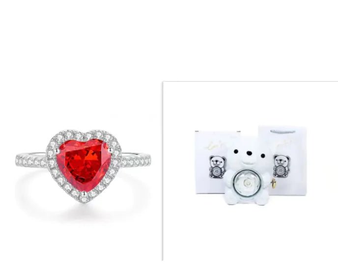 Eternal Rose Teddy Bear Gift Box with Necklace - ThriveAuraOutlet