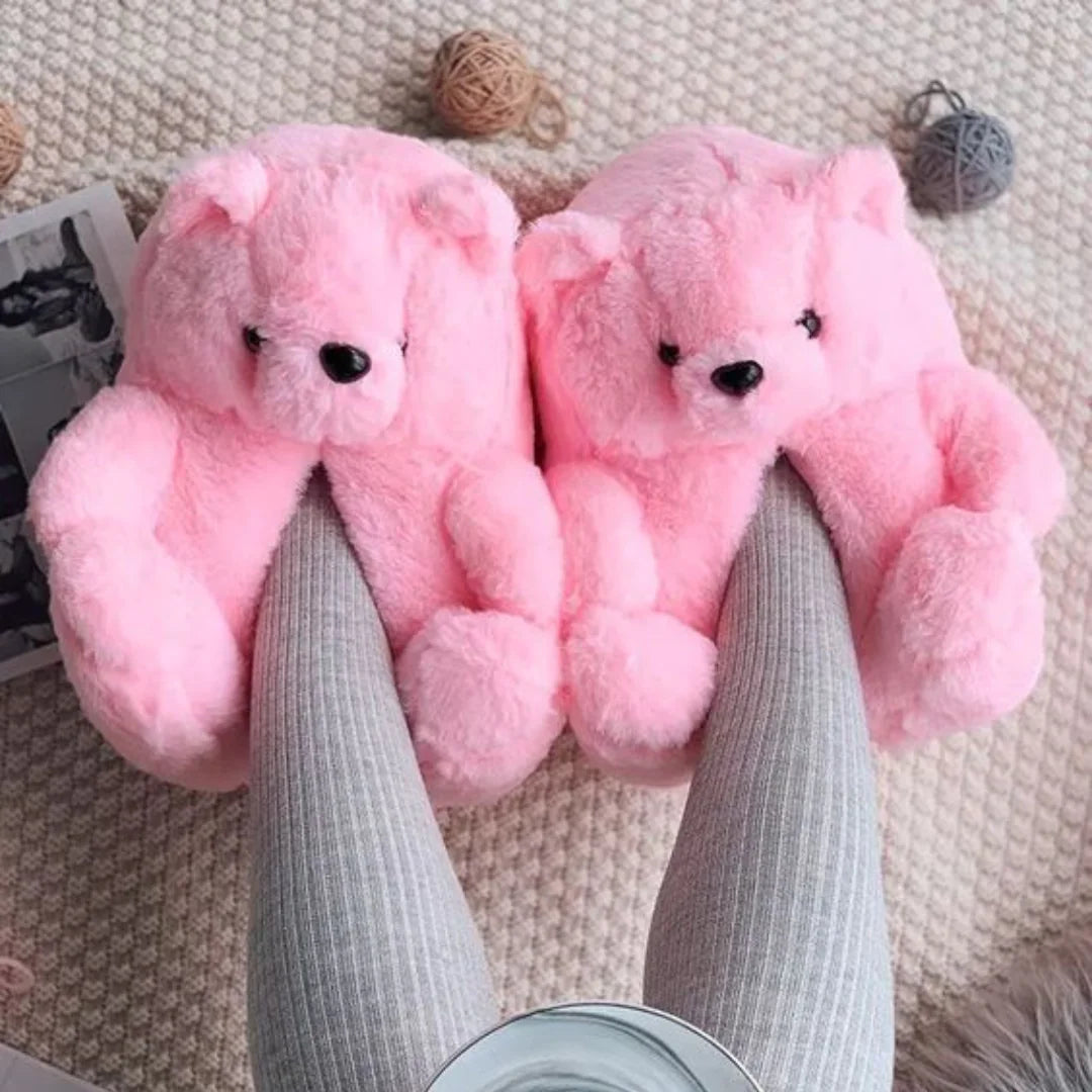 Cute Colorful Teddy Slippers - ThriveAuraOutlet