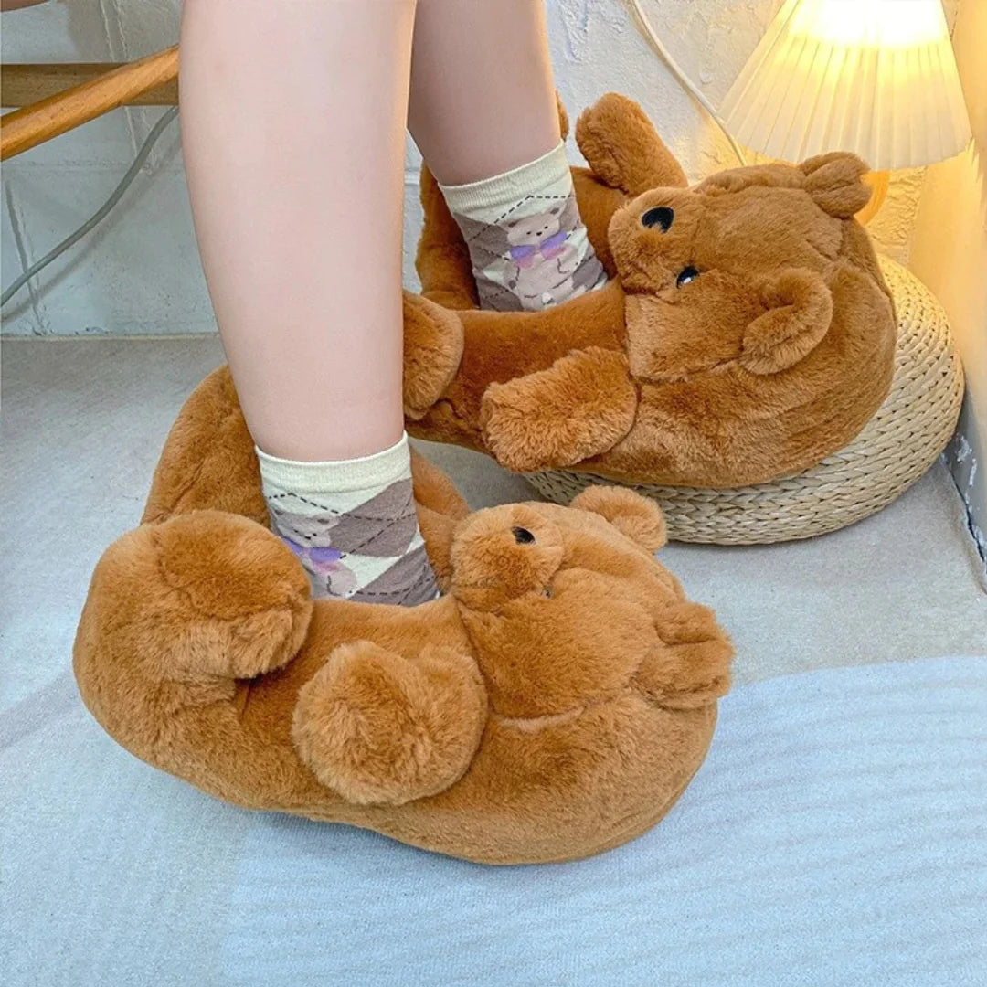 Cute Colorful Teddy Slippers - ThriveAuraOutlet