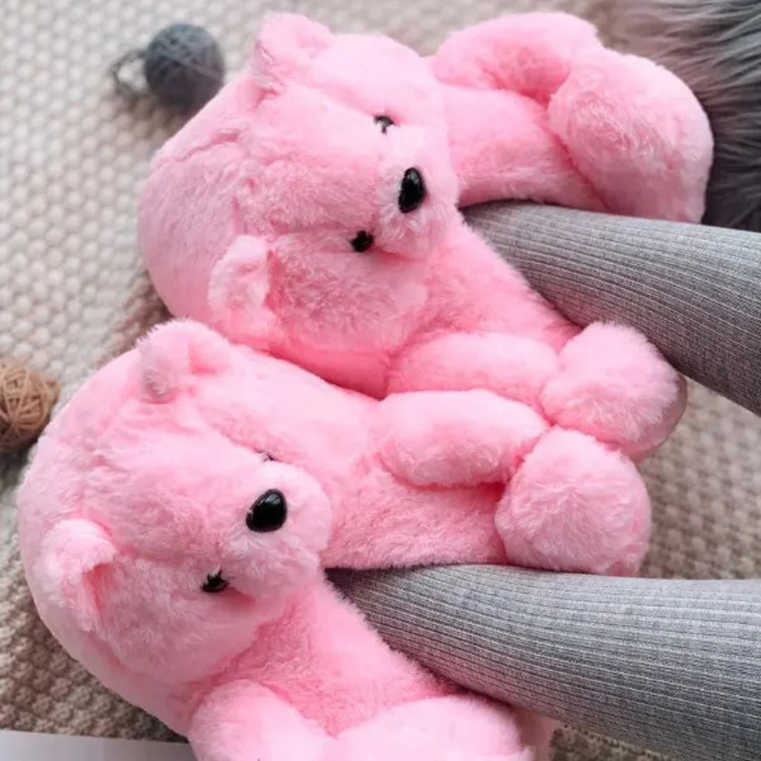 Cute Colorful Teddy Slippers - ThriveAuraOutlet