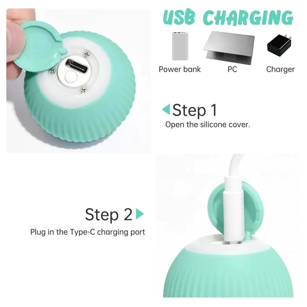 Electric Dog Toys Smart Puppy Ball Toys For Cat Small Dogs Funny Auto Rolling Ball Self - moving Puppy Games Toys Pet Accessories - ThriveAuraOutlet